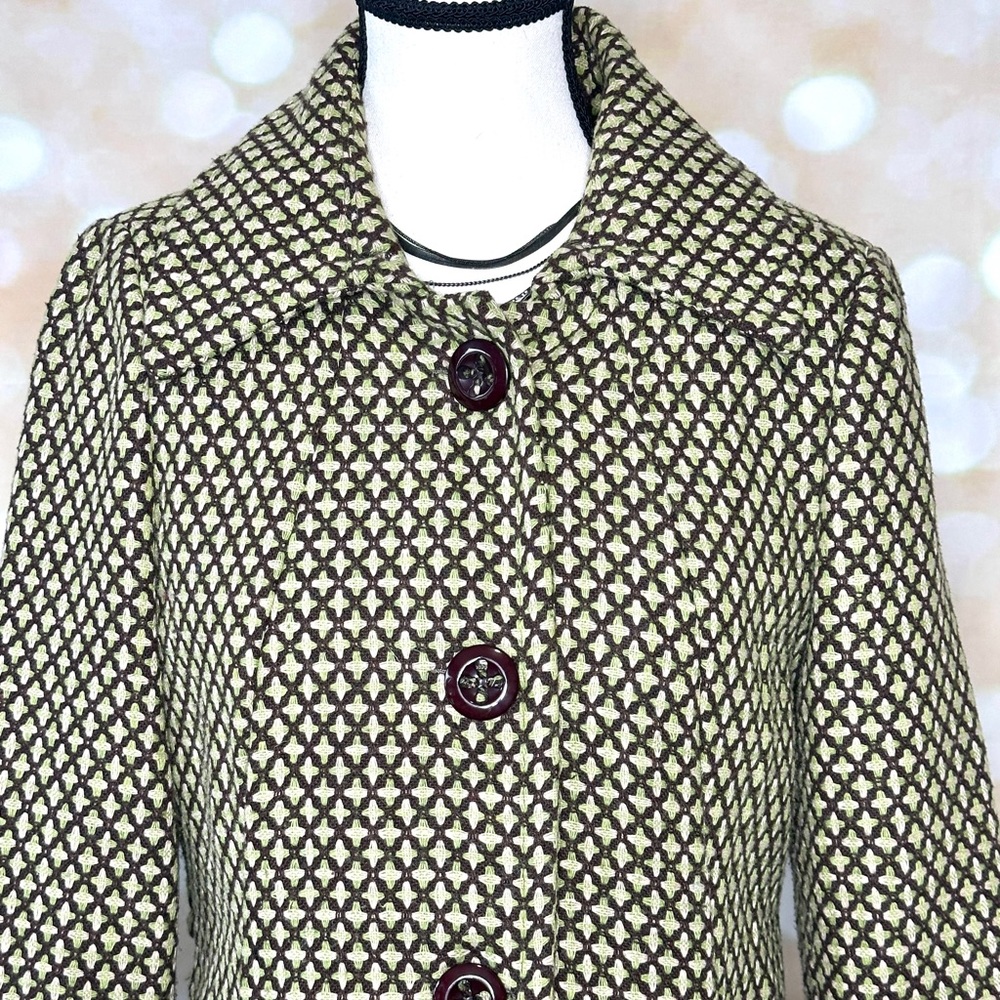 Urban Behaviour Green/Black Patterned Trench Coat - image 4